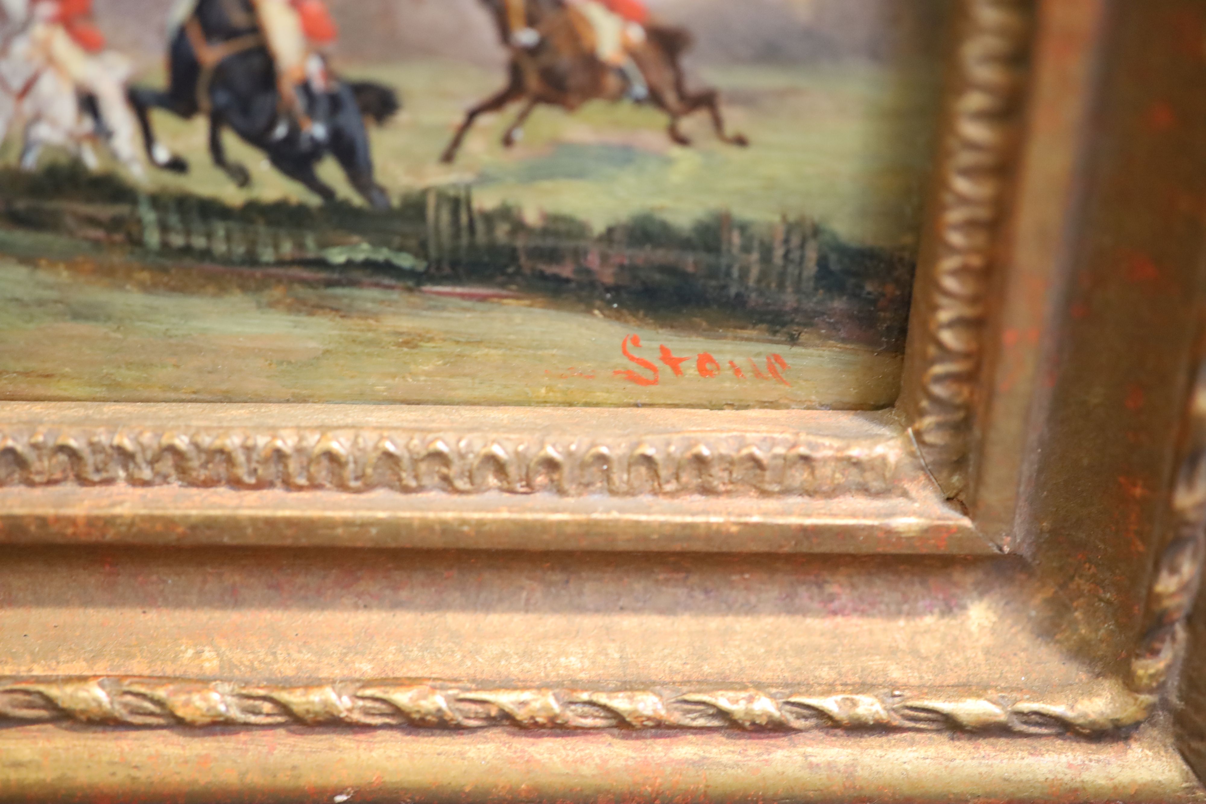 Robert Stone (1820-1870) Hunting scenes; The Chase and Taking a Fence 5 x 10in.
